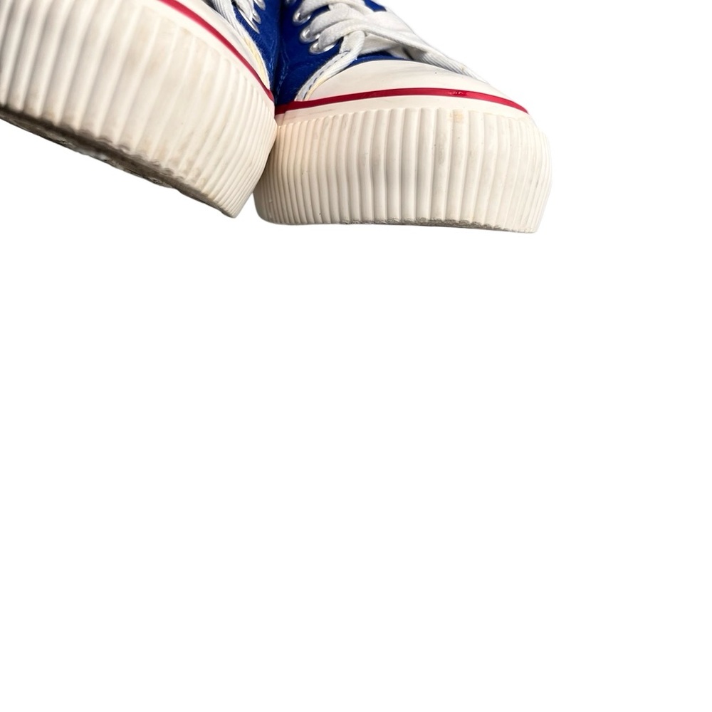 Sandro Paris Women’s Blue Canvas Tie Sneakers Trainers Flame Soles Sz 7 Festival - Picture 7 of 9